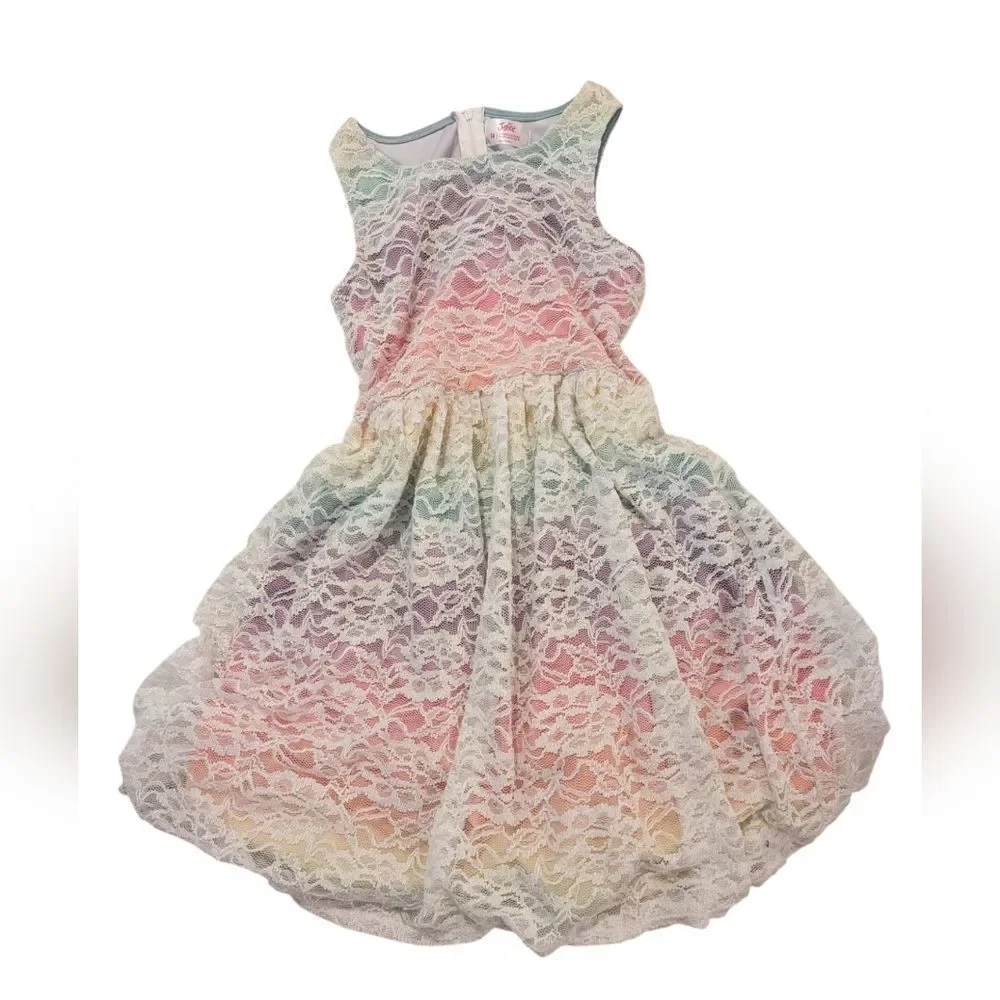 Justice Girls Rainbow Lace Kids‎ Dress Size 14